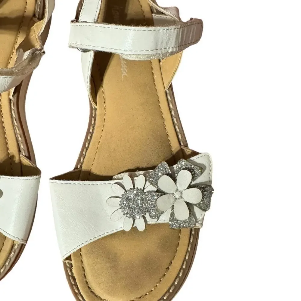 Hanna Andersson White Floral Katarina Sandals Size 2